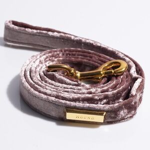 Hound Collection Velvet Dog Leash Gold Bar Logo
